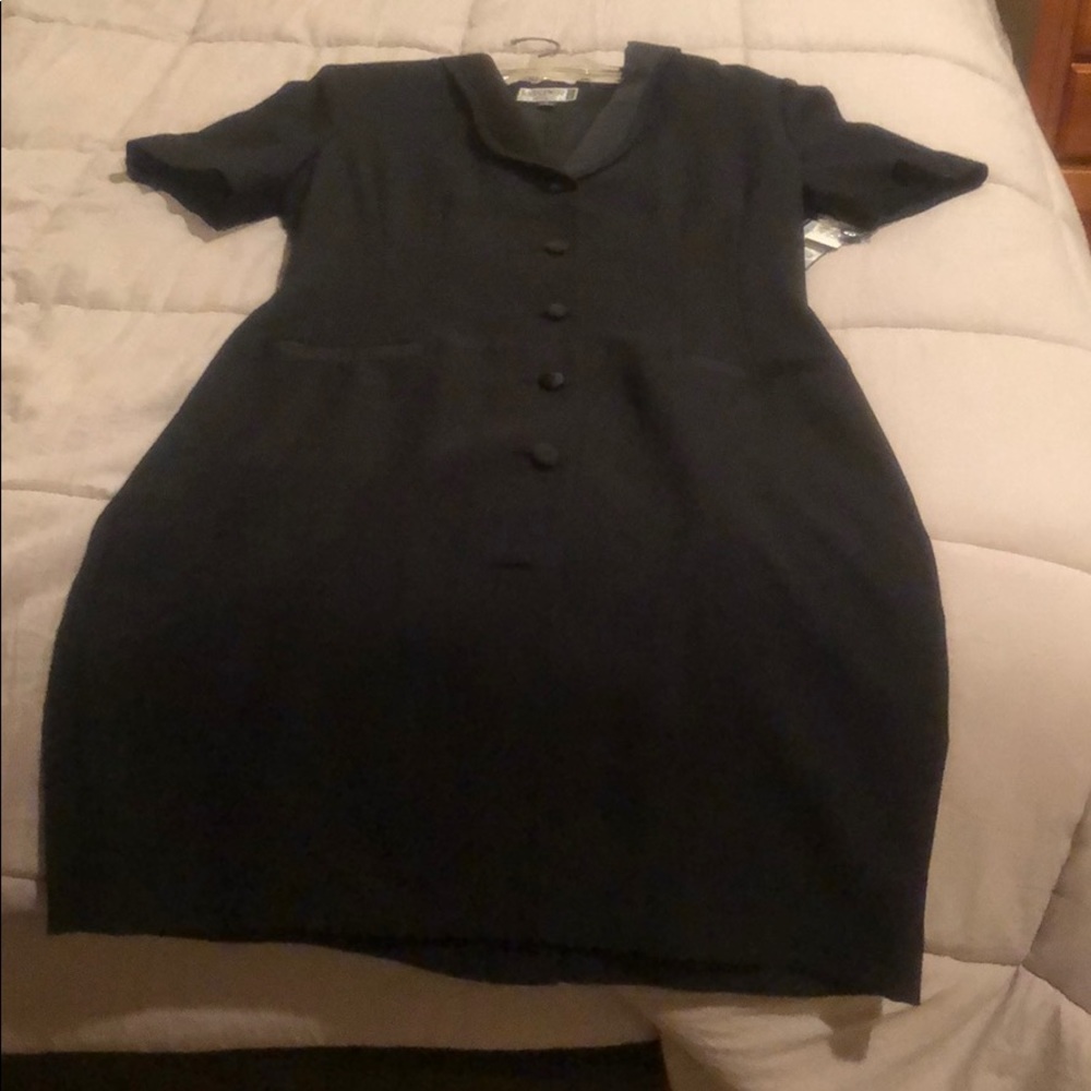 Black button dress